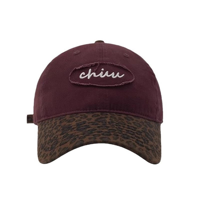 RICYGVM Retro Leopard Baseball Hat For Women Long Brim Peaked Cap Fashion Hip Hop Duck Tongue Cap Korean Girl Sunscreen Visors