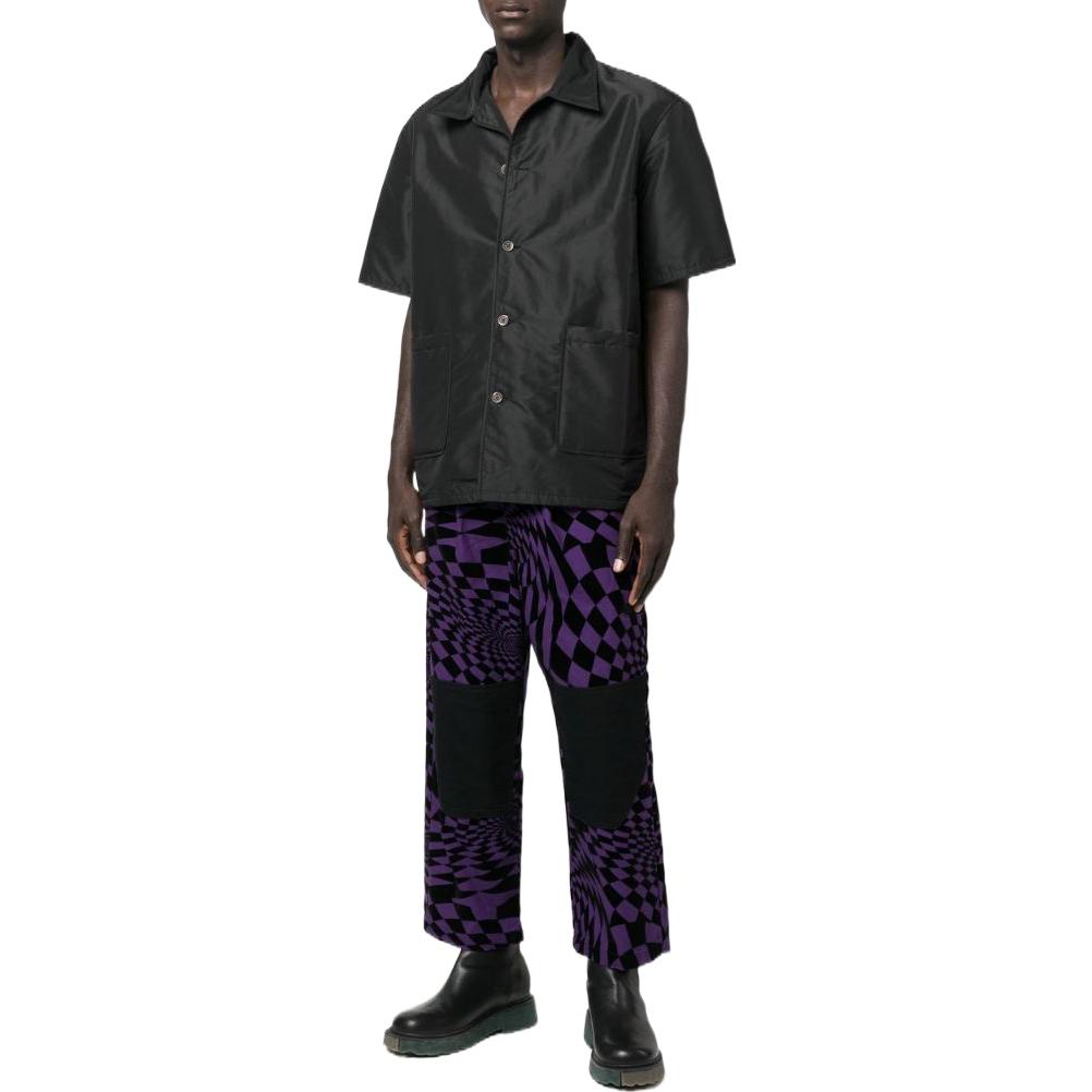 Vans Retro Color Block Abstract Pattern Printed Straight Leg Casual Pants Men Bottoms Black Purple VN0000H2Y8A