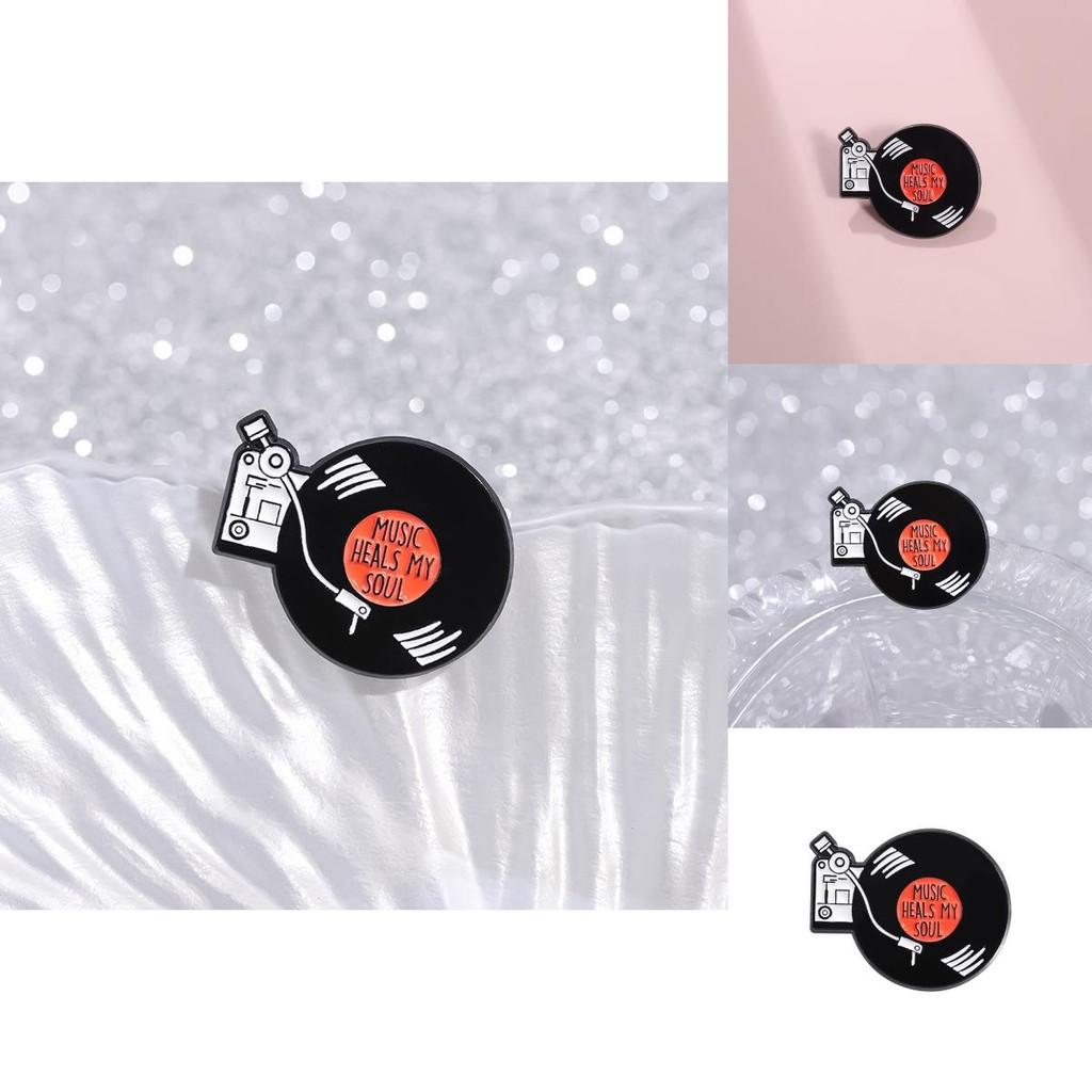 Vintage Colorful Vinyl Record Shaped Metal Brooch Creative Accessory For Clothing And Bags