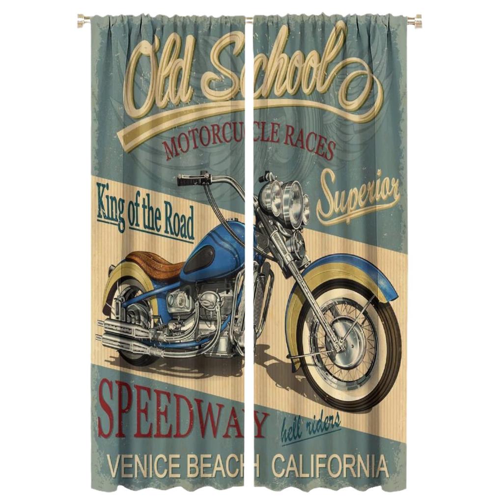 Curtain Motorcycle Series Kusa Style 3D Digital Printing High Density Shading