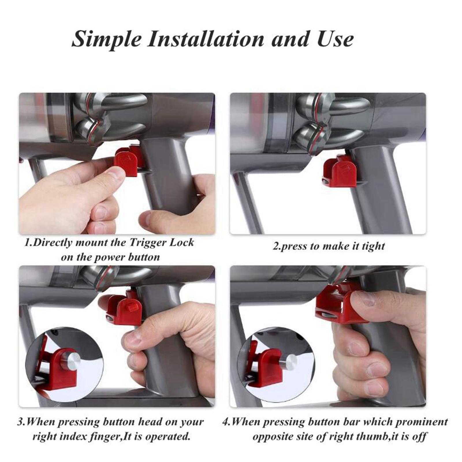 

Блокировка триггера, совместимая с беспроводным пылесосом Кнопка питания Аксессуары для бытовых деталей красный