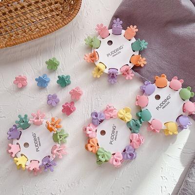 10 Pcs/set Cute Flower Stars Small Hair Claws for Girls Kids Hair Pins Colorful Hair Clips Crabs Fashion Hair Accessories