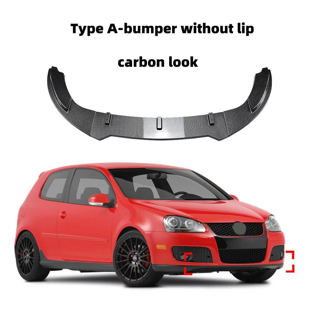 JQTYB1 Car Front Bumper Lip Spoiler For VW Golf 5 MK5 GTI Jetta MK5 GLI 2003-2009 Diffuser Splitter Body Kit Lower Bumper Protector