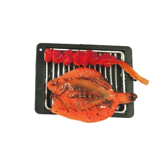 

Аксессуар для декораций с высокой имитацией, пластиковый масштаб 1/6, миниатюрный кукольный домик для ролевых игр, еда для барбекю, еда для развлечений A