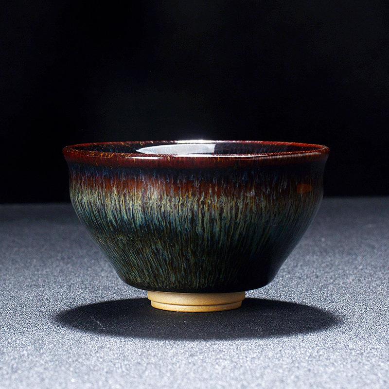 NEW Brushed Jianzhan Firewood Master Ceramic Kiln Large Tasting Tianmu Glaze Bowl Tea Douli Cup