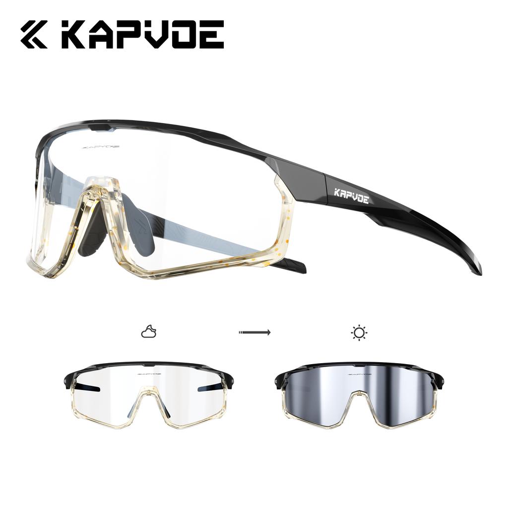 Kapvoe Photochromic Cycling Sunglasses for Men Glasses MTB Bike Road Bicycle Sports Protection Goggles UV400 Hiking Eyewear