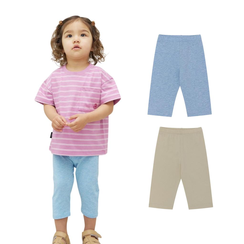 Ultra Light Cropped Summer Set A [Konny] Leggings, 8/10 Length, Spats, Leggings, Leggings, (Melange Blue, Olive) 3-4Y