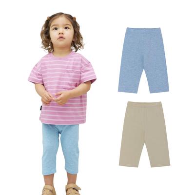 Conjunto de Verão Cropped Ultraleve A [Konny] Leggings, Comprimento 8/10, Spats, Leggings, Leggings, (Azul Mescla, Oliva) 3-4Y