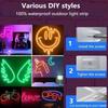 Neon LED Strip Light 1/2/3/5M Silicone Neon Rope Light Music Sync DIY APP Multicolor Chasing Strip Tape for Room Wall Decor