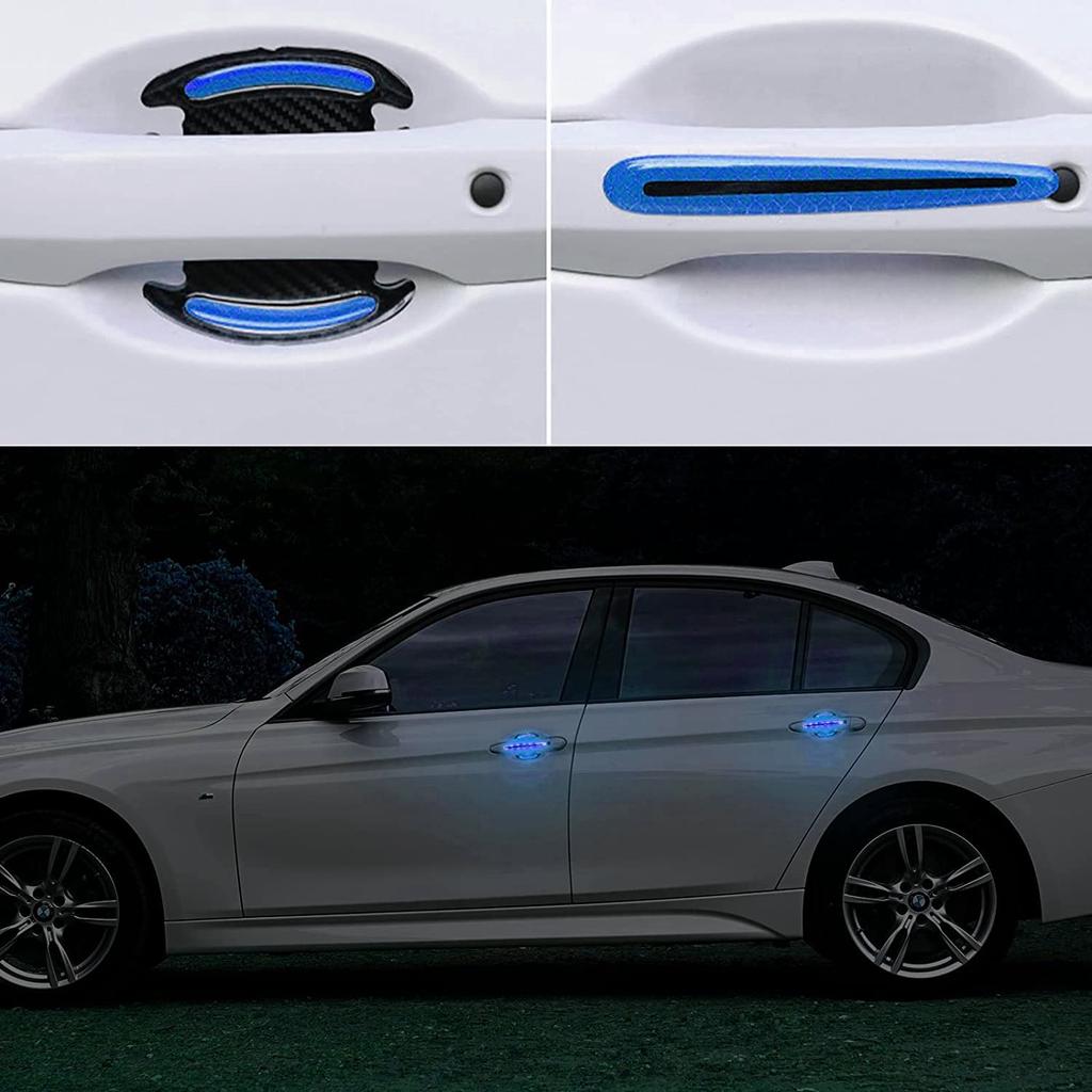 Car Fluorescent Door Handle Protector Protective Film 8 Pack Door Handle Protector Reflective Sticker