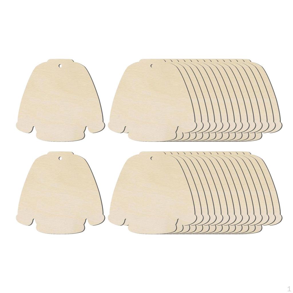 30 Pieces Unfinished Cutouts Blank Wood Slices 4" X 3.5" Wooden for DIY Crafts Party