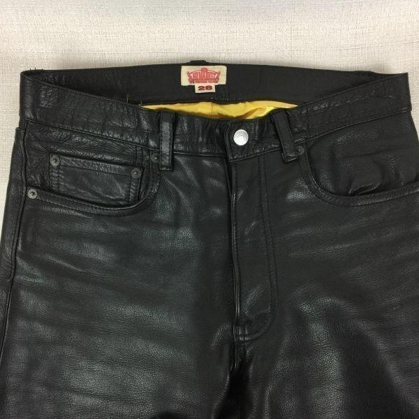 H.R.MARKET Hollywood Ranch Market Leather Riders Pants Black size 28(USED)