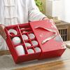Dehua White Porcelain Kung Fu Tea Set Household Cover Bowl Gold-painted Guochao Gift Box