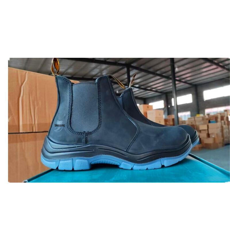 Men's Cowhide Steel Toe Work Boots - Anti-smash, Anti-puncture, Wear & Oil Resistant, Acid-Alkali & Waterproof.