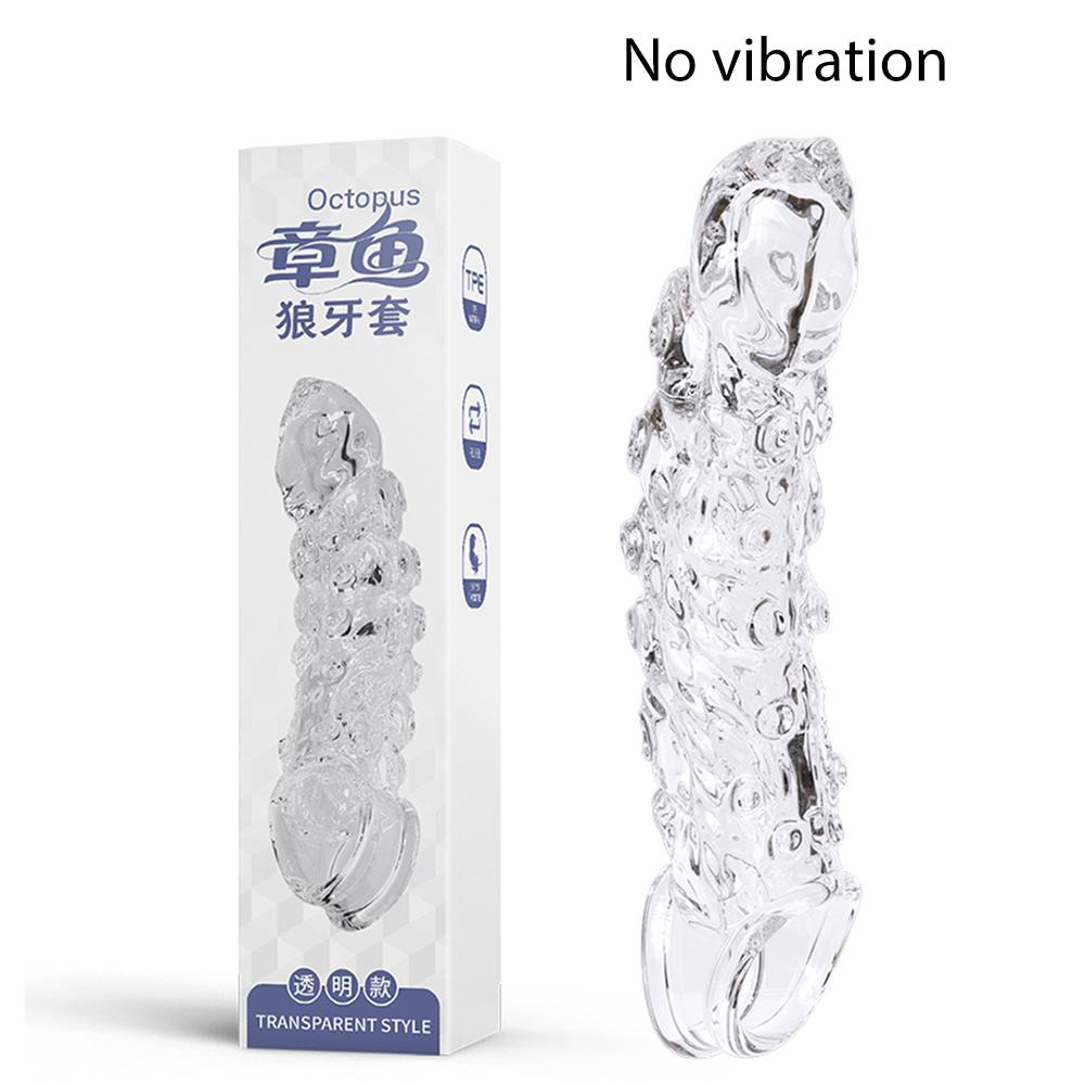 Penis Vibrator For Men Penis Enlargement Sleeve Delay Ejaculation Cock Ring Reusable Condom Penis Extender Adult Sex Toy For Men