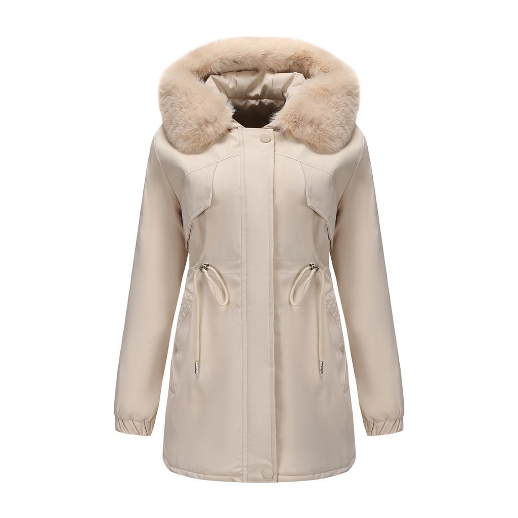 Women's Hooded Coat Ladies Winter Cotton Coat Thickened Warm Jacket