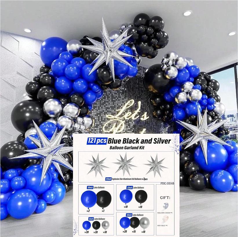 

Комплект для украшения арки из черных золотых шаров для выпускного и дня рождения