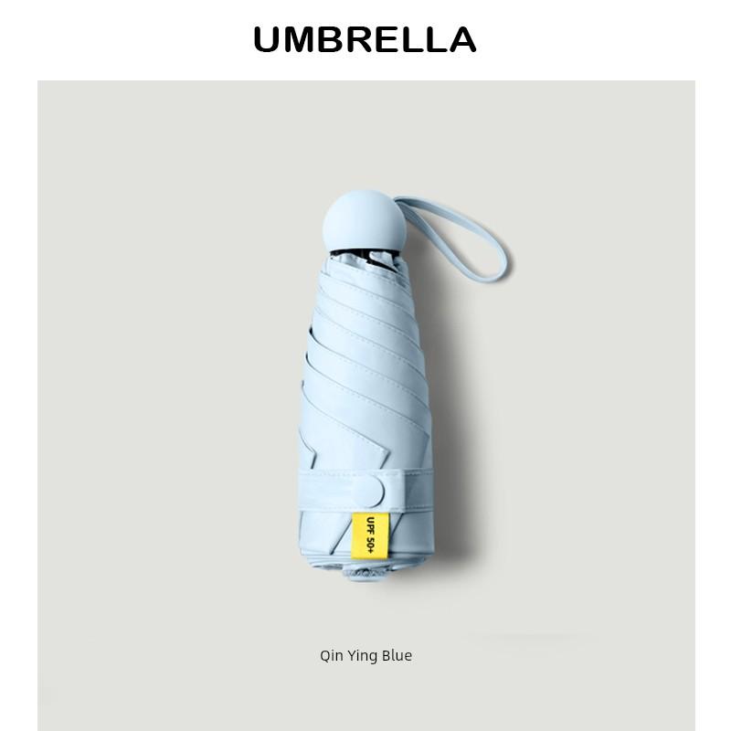 Umbrella for Women, Dual-Use for Sun and Rain, Foldable Mini Compact Portable Sunshade, Uv Protection, Durable Capsule Design