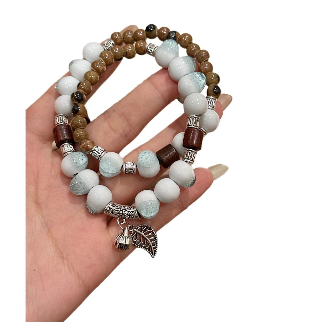 Ceramic Bracelet Chinese Retro Beaded Bracelet Boho Style Fashion Accessories