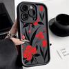 Red Peonies & Orchids Phone Case for Xiaomi Redmi Note 14 13 12 11 10 9 8 7 Pro Anti-Scratch Soft Protective Cover