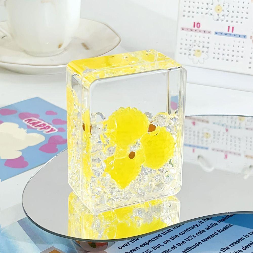 Transparent Acrylic Ornament Rectangular Oil Flowing Sand Ornament Fruit Sand Ornament  Home Decor