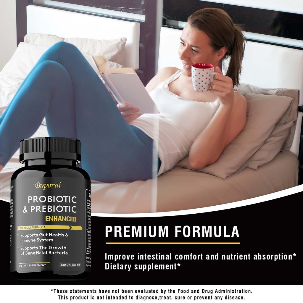 Buporai Capsule Probiotiche e Prebiotiche, contenenti una formula probiotica complessa, per la cura quotidiana della salute e il supporto dei batteri benefici.