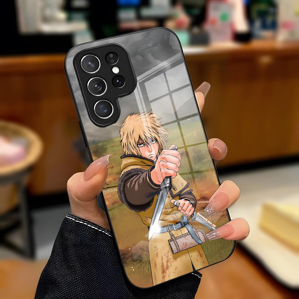 V-Vinland Saga Manga Phone Case For Samsung A25 A13 A33 5G A54 A36 A35 A56 A52 A14 Shockproof Glass Cover