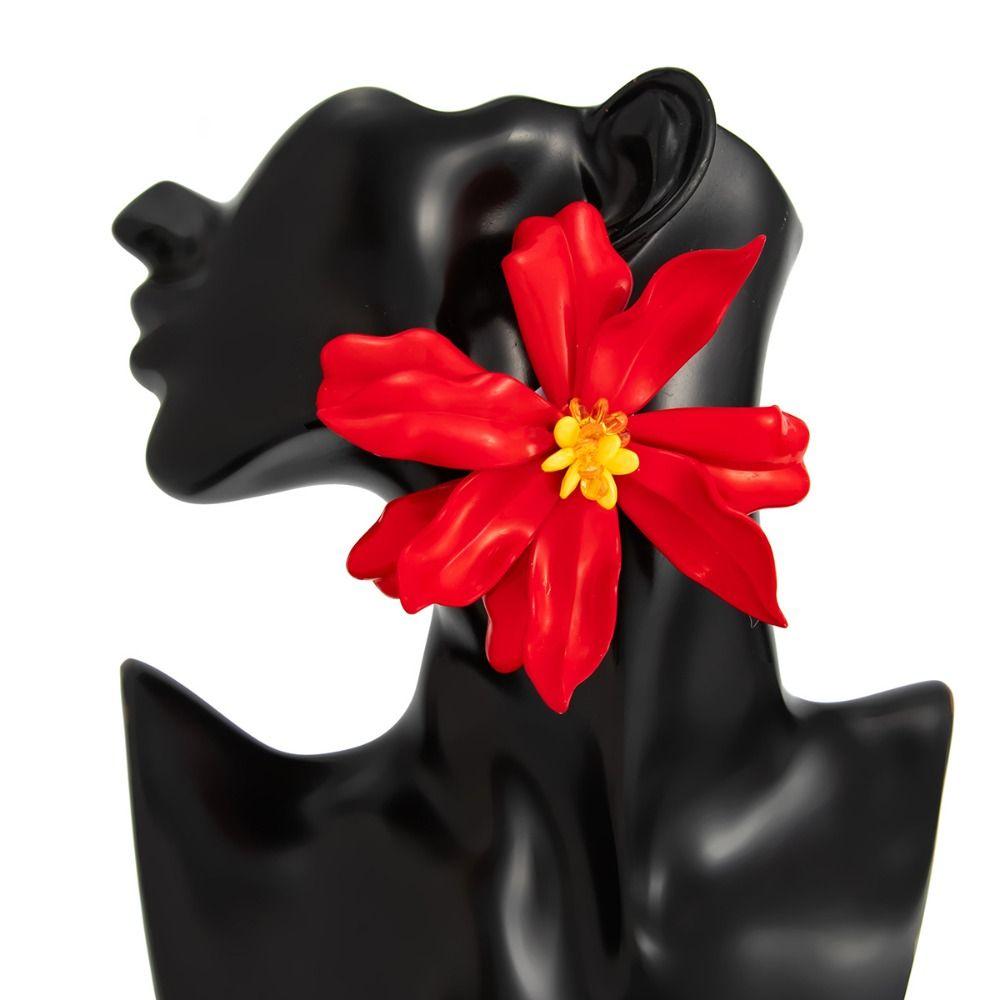 Acryl Blumen Ohrstecker Vintage Böhmische Hängeohrringe Große Blumen Ohrringe Dekoration