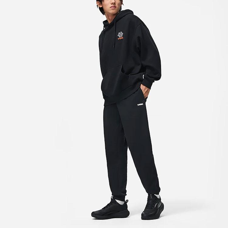 Li-Ning Plain Mid Waist Fleece Cuffed Knit Sports Pants Men Bottoms AKLT897-2