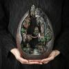 Zen Buddha Backflow Incense Burner Landscape Waterfall Design Resin Home Decor for Meditation Yoga Office Desk Stress Relief Gif