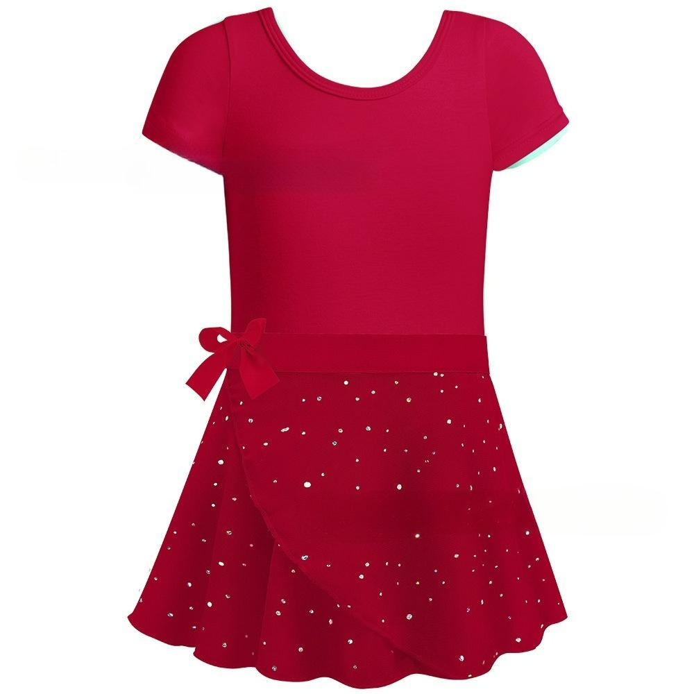 Girls Love Dance Skirt Girls Four Seasons Short-sleeved Ballet Practice Clothes Performance Clothes