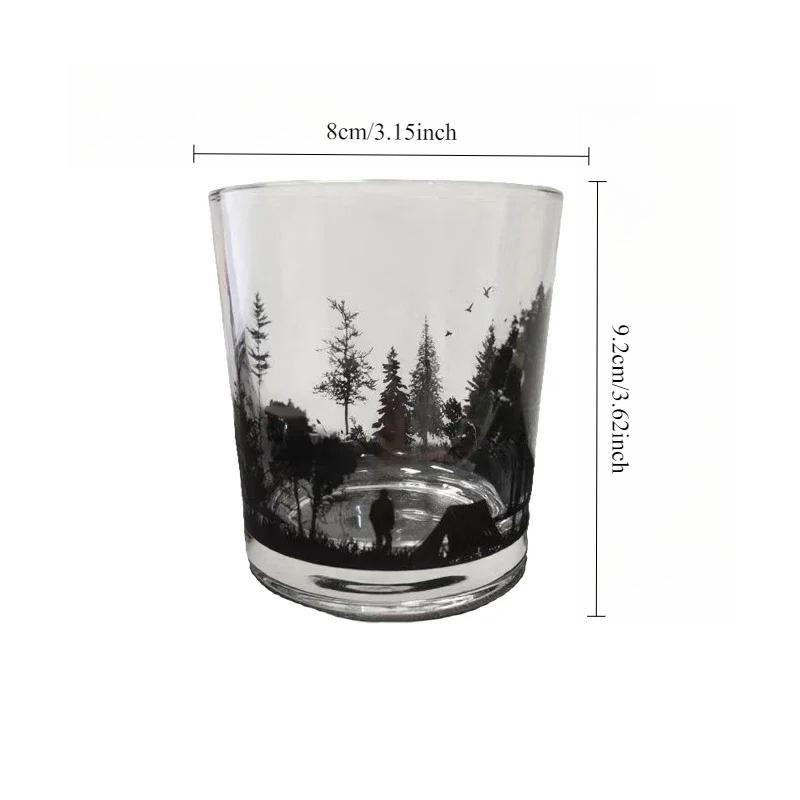 

300ml Whisky Wine Glass Cup European American Creative Silhouette Glass Wine Glass Iceberg Glass Rock Glass Christmas Coffee Mug 1pcs