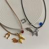 Lightweight Horse Charm Tassels Necklace Stylish Wax Rope Neck Chain Stylish Neck Jewelry Gift For Sister Best Friend