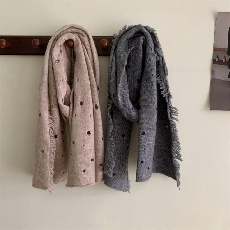 Ragged Knitted Neck Scarf Plush Warm for Men Women Winter Season Neck Gaiter Stylish Winter Neckwear