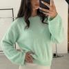 Womens Casual Sweaters Warm Cozy Knitted Long Sleeve Crewneck Sweater Loose Fit Pullover Tops Outfits for Women Soft Fuzzy Jumper Tops for Fall Winter
