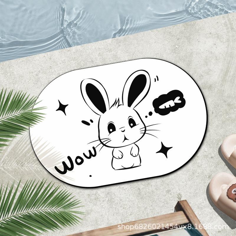 Bathroom Floor Mat Absorbent Toilet Floor Mat Non-slip Entry Door Mat Kitchen Door Toilet Mat Size