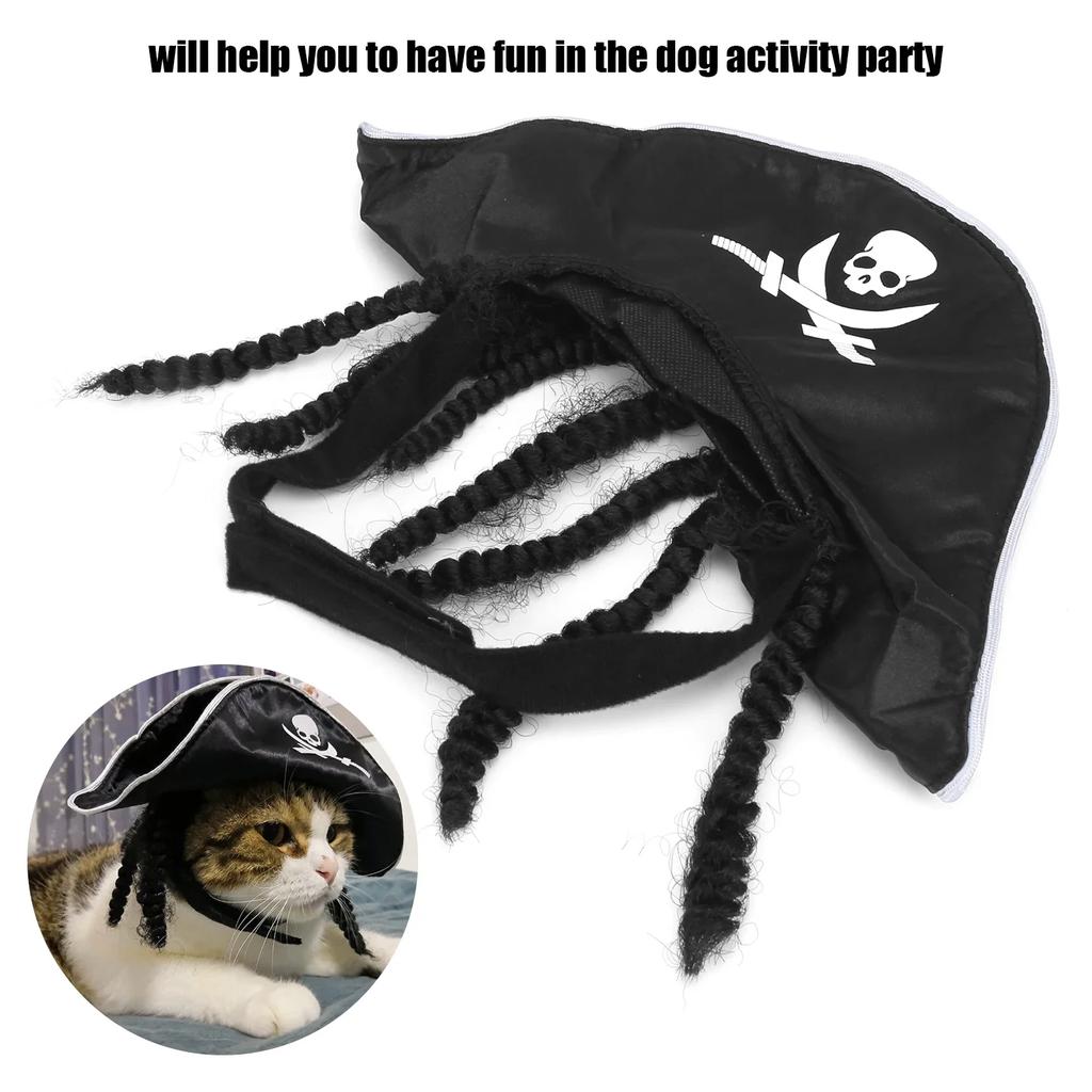 Pet Pirate Hat Durable Fun Halloween Party Hat Suitable For Cats And Dogs
