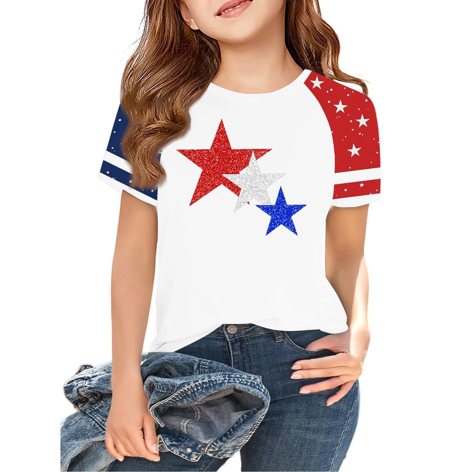 

Топы для детей и подростков, мальчиков и девочек 2-10 лет, круглый вырез, короткий рукав, модные топы 110