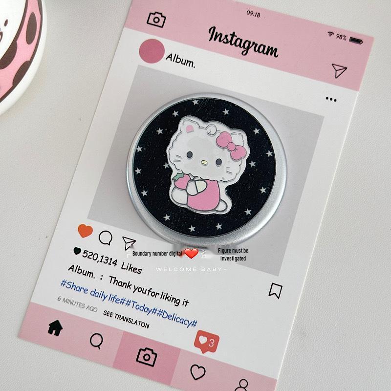 Cartoon KT Retractable Magnetic Phone Holder Stand - Cute, Strong Adsorption, Foldable, Rotatable Support.
