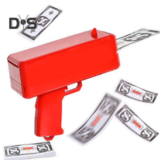 

Електричний шутер із 100 фальшивими реквізитами для грошей Ручний розпилювач грошей на батарейках Діти Дорослі Вечірка Автоматична іграшка для метання грошей червоний