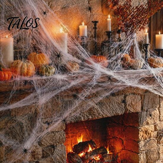 Creepy Fabric for Costume Party Spider Web Halloween Decoration, Super Stretchy Large Cobweb Prop Scary Supplies Carnival with 2 Fake Spiders