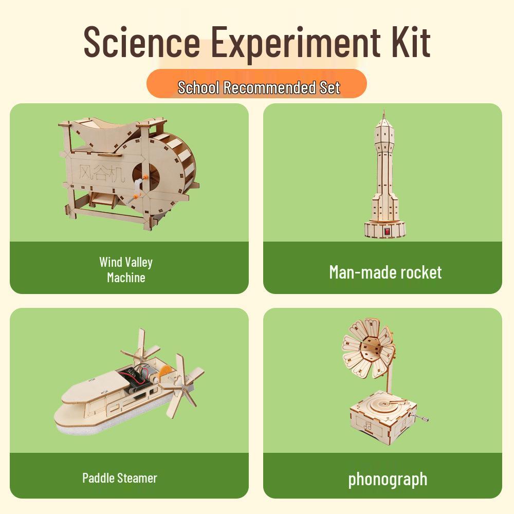 Children's Wooden Science Experiment Kit - Handmade Student Toy Set