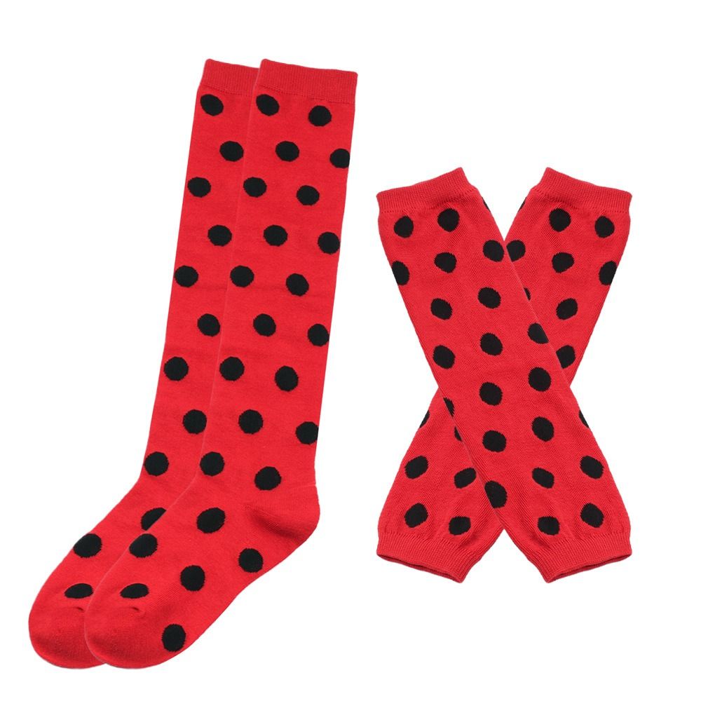 Arm Leg Warmers Kids Knee High Socks Ladybug Long Boot Stockings  for Women Children's