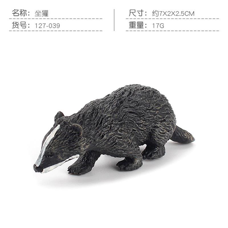Simulation Forest Animal Set Model 10-Piece Fox Mink Bear Beaver Piglet Desktop Static Ornament Toy Batch