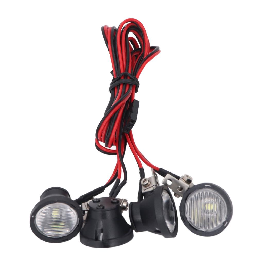 RC Car LED Light 4LED Headlights High Brightness Round Front Spotlights for 1 10 RC Crawler for Axial for SCX10 90046