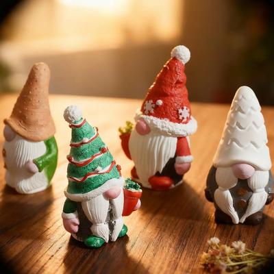 Nosit Klobouk Santa Svíčka Silikonové Formy Reliéf Barevná Světla Sněhulák Design DIY Držení Berle Skřítek Sádra Pryskyřice Vánoční Dekorace