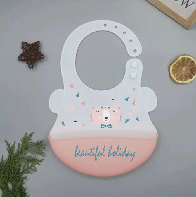 Waterproof Silicone Baby Bib - Large, Wash-Free, Drool & Meal Bib for Newborns and Children
