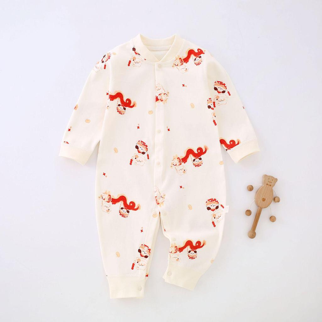 Newborn Pure Cotton Tagless Long Sleeve Romper - Unisex All-Season Bodysuit