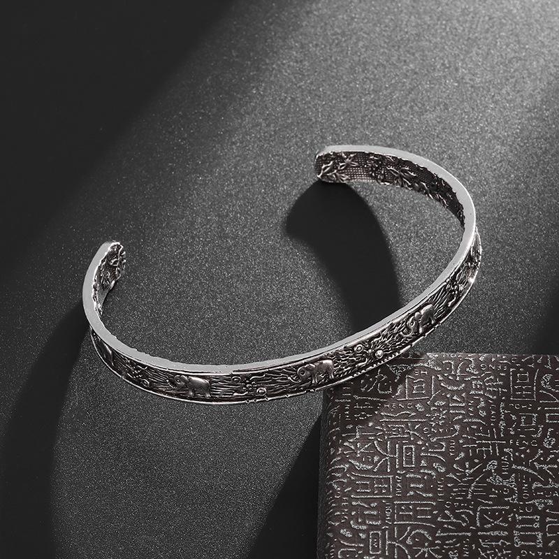 

Национальный тренд Эмалевый маленький браслет со слоном Мужской и женский стиль Ретро Браслет Jixiangsen Модный и универсальный подарок