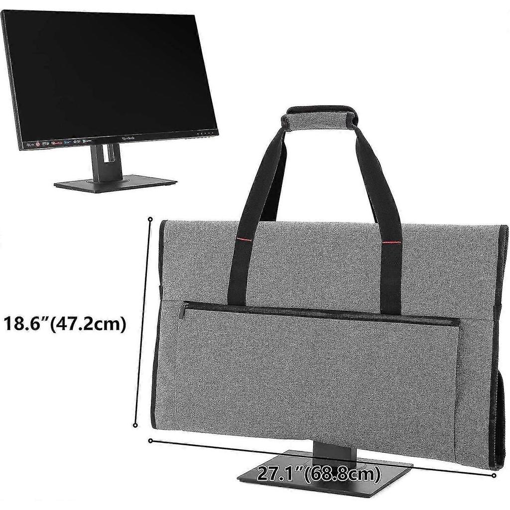 Tragetasche für 27" LCD-Bildschirme und Monitore, mit gepolstertem Samtfutter, Grau, SX